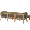 Clearwater Outdoor Patio Teak Wood 4-Piece Sectional Sofa / EEI-6121