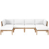 Clearwater Outdoor Patio Teak Wood 6-Piece Sectional Sofa / EEI-6122