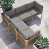 Clearwater 5-Piece Outdoor Patio Teak Wood Sectional Sofa / EEI-6123