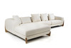 Modrest Fleury - Contemporary Cream Fabric and Walnut LAF Sectional Sofa / VGCS-21073-S-CW-LAF