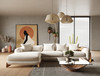 Modrest Fleury - Contemporary Cream Fabric and Walnut LAF Sectional Sofa / VGCS-21073-S-CW-LAF