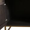 Encore Solid Mango Wood 2-Door / 2-Drawer Entertainment Cabinet in Grey Oak Finish w/ Gold Metal Handle & Base / ENCORETVGO
