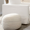 Round Pouf in White Dyed Natural Wool / POUFRWL