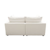 Ivy 2-Piece Modular Sofa in White Faux Shearling w/ Feather Down Seating / IVY2SCWH