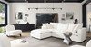 Ivy 4-Piece Reversible Modular Chaise Sectional in White Faux Shearling w/ Feather Down Seating / IVY2SC1AC1OTWH