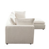 Ivy 4-Piece Reversible Modular Chaise Sectional in White Faux Shearling w/ Feather Down Seating / IVY2SC1AC1OTWH