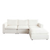 Ivy 4-Piece Reversible Modular Chaise Sectional in White Faux Shearling w/ Feather Down Seating / IVY2SC1AC1OTWH