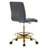 Prim Armless Performance Velvet Drafting Chair / EEI-4977