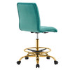 Prim Armless Performance Velvet Drafting Chair / EEI-4977