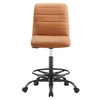 Ripple Armless Vegan Leather Drafting Chair / EEI-4978