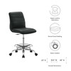 Ripple Armless Vegan Leather Drafting Chair / EEI-4980