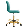 Ripple Armless Performance Velvet Drafting Chair / EEI-4976