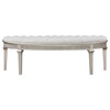 Evangeline Curved Fabric Upholstered Bench Silver Oak / CS-223396