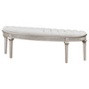 Evangeline Curved Fabric Upholstered Bench Silver Oak / CS-223396
