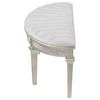 Evangeline Curved Fabric Upholstered Bench Silver Oak / CS-223396