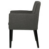 Catherine Upholstered Dining Arm Chair Charcoal Grey and Black (Set of 2) / CS-106252