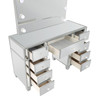 Allora 9-drawer Mirrored Storage Vanity Set with Hollywood Lighting Metallic / CS-930242