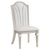 Evangeline Upholstered Dining Side Chair with Faux Diamond Trim Ivory and Silver Oak (Set of 2) / CS-107552