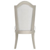 Evangeline Upholstered Dining Side Chair with Faux Diamond Trim Ivory and Silver Oak (Set of 2) / CS-107552