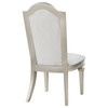 Evangeline Upholstered Dining Side Chair with Faux Diamond Trim Ivory and Silver Oak (Set of 2) / CS-107552