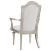 Evangeline Upholstered Dining Arm Chair with Faux Diamond Trim Ivory and Silver Oak (Set of 2) / CS-107553