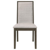 Kelly Upholstered Solid Back Dining Side Chair Beige and Dark Grey (Set of 2) / CS-107962