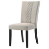 Malia Upholstered Solid Back Dining Side Chair Beige and Black (Set of 2) / CS-122342