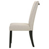 Malia Upholstered Solid Back Dining Side Chair Beige and Black (Set of 2) / CS-122342