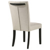 Malia Upholstered Solid Back Dining Side Chair Beige and Black (Set of 2) / CS-122342