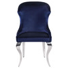 Cheyanne Upholstered Wingback Side Chair with Nailhead Trim Chrome and Ink Blue (Set of 2) / CS-190745