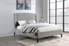 Mosby Upholstered Eastern King Wingback Bed Grey / CS-306021KE