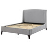 Mosby Upholstered Eastern King Wingback Bed Grey / CS-306021KE