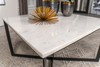 Tobin Square Marble Top Coffee Table White and Black / CS-707698
