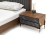 Eastern King Nova Domus Metcalf - Mid-Century Walnut & Grey Bed w/ Two Nightstands / VGMABR-120-BRN-BED-EK