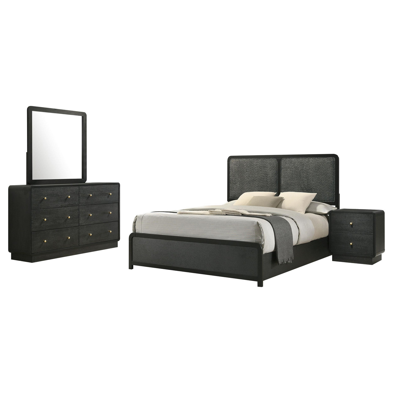 Cavelle 4-piece Eastern King Bedroom Set Black / CS-223661KE-S4