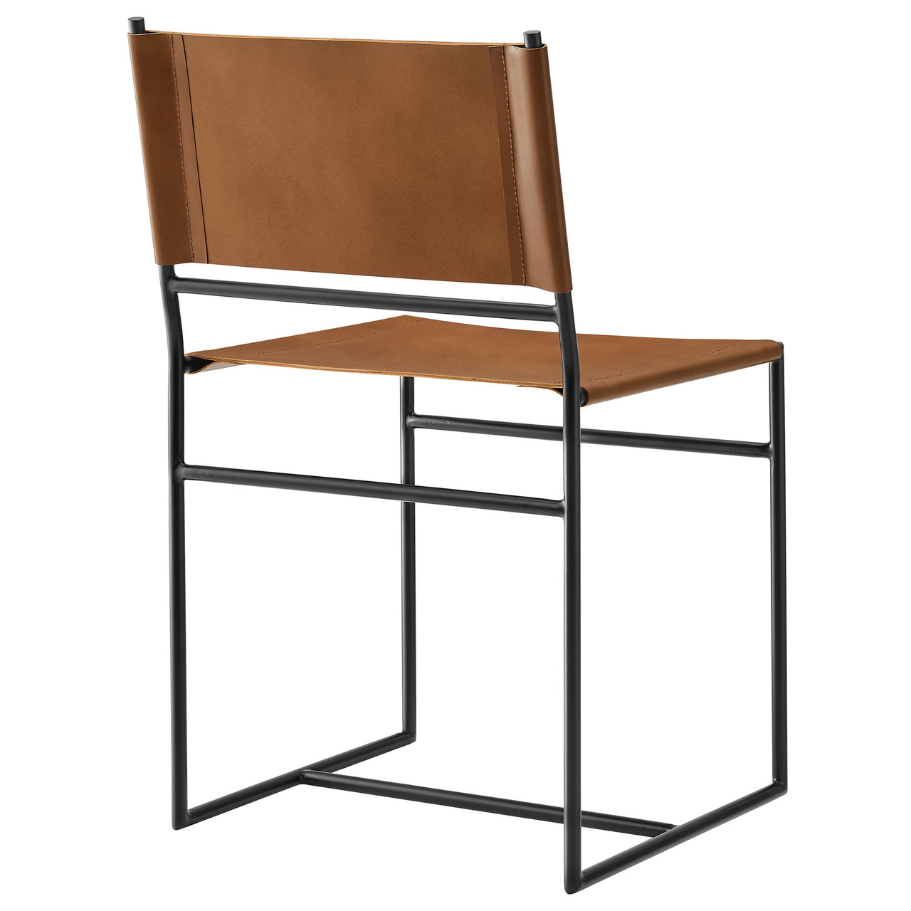 Thatcher Leather and Metal Dining Chair - Thumbnail 4
