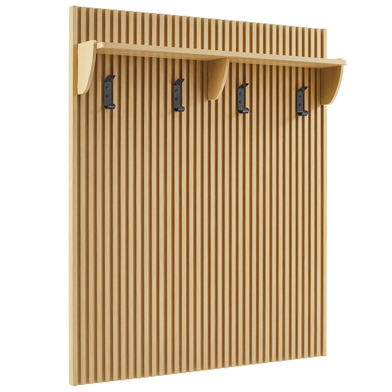 Render Fluted Coat Rack Panel With Shelf by Modway / EEI-7472