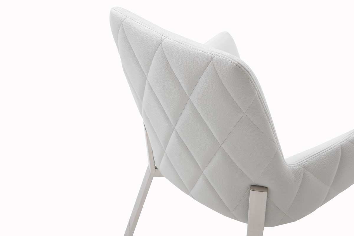 Modrest Robin Modern White Bonded Leather Dining Chair / VGVCB8366WHT