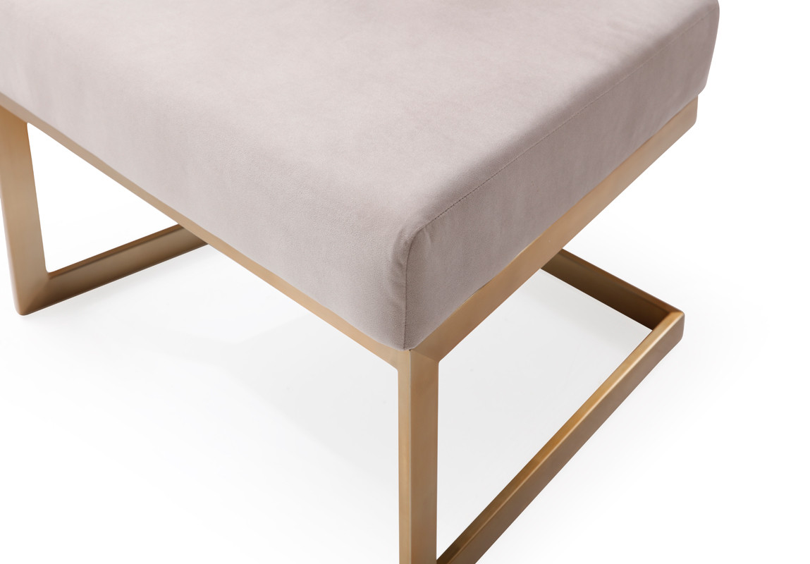 Modrest Calvo Modern OffWhite Velvet & Brass Dining Chair / VGVCB897A