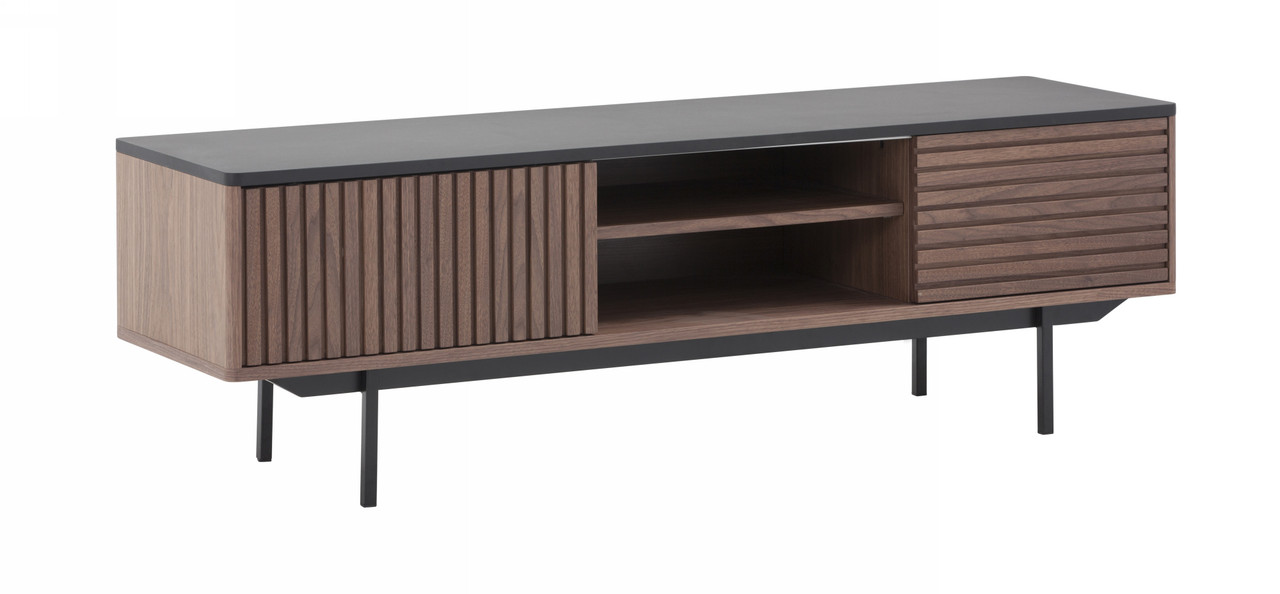 Modrest Maggie - Modern Walnut and Grey TV Stand - Thumbnail 5