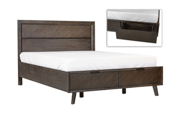 Modrest Roger - Eastern King Mid-century Acacia Bed / VGWDROGER-BRN-BED-EK