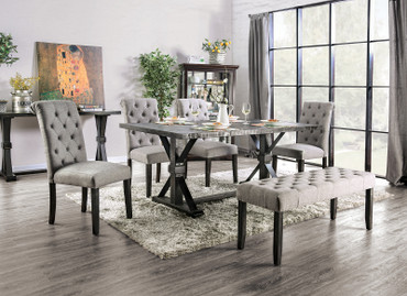 ALFRED 6 Pc. Dining Table Set W/ Bench / CM3735T-LG-6PC-BN