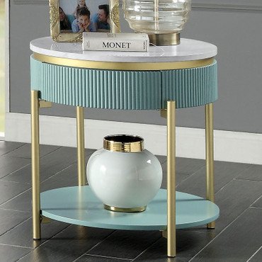 KOBLENZ End Table, Light Teal / CM4412GR-E