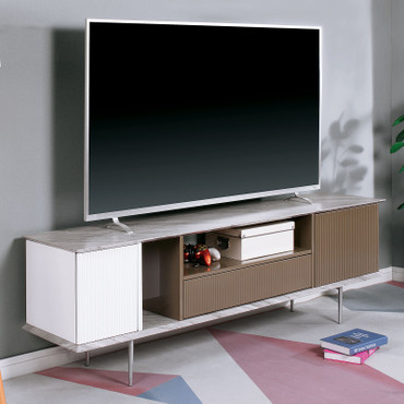 BLAIR 70" TV Console, White/Champagne/Gray / CM5423-TV