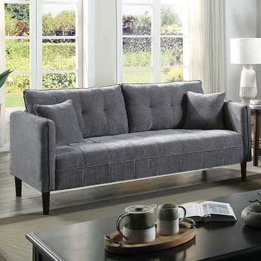 LYNDA Sofa w/ Pillows, Dark Gray / CM6736DG-SF