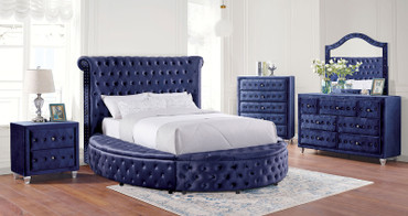 SANSOM Queen Bed, Blue / CM7178BL-Q-BED