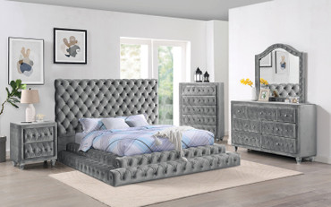 STEFANIA Queen Bed, Gray / CM7227GY-Q-BED