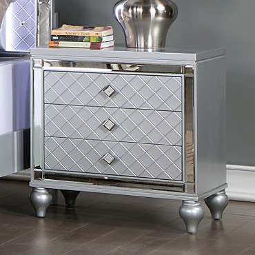 CALANDRIA Night Stand, Silver / CM7320SV-N