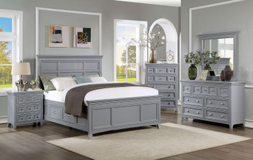 CASTLILE E.King Bed, Gray / CM7413GY-EK-BED