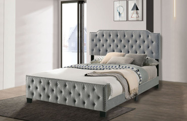 CHARLIZE E.King Bed, Gray / CM7414LG-EK